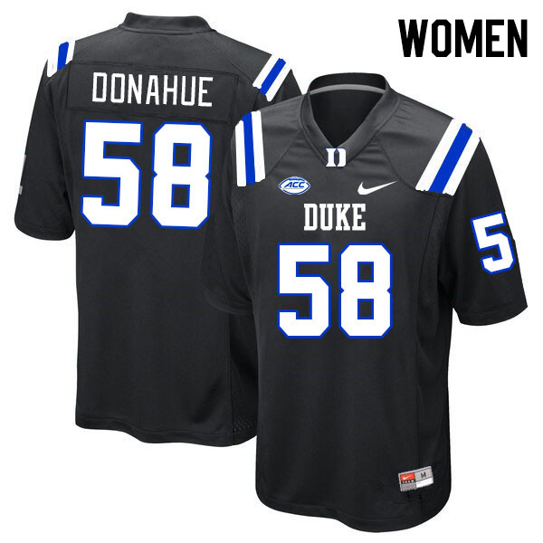 Women #58 Casey Donahue Duke Blue Devils College Football Jerseys Stitched-Black